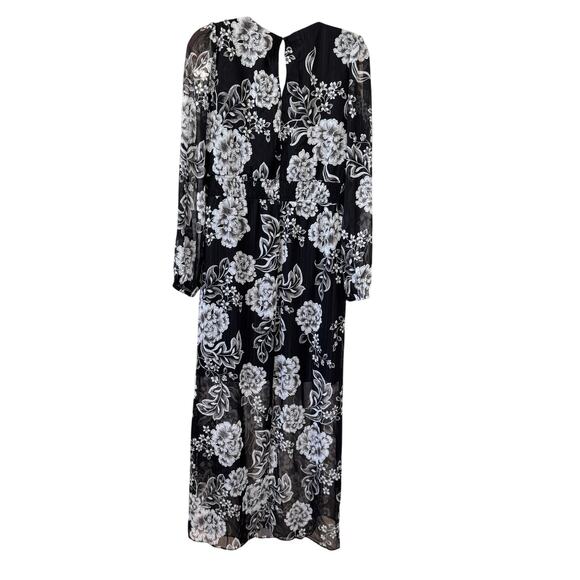 NEW GUESS V-neck Long Sleeve Floral Print Maxi Dress Size 10 - Picture 4 of 6